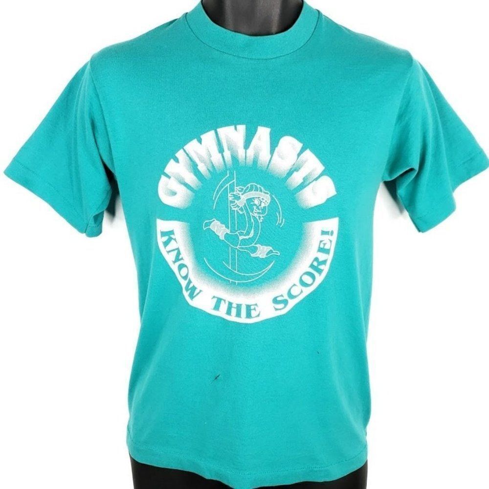 Gymnasts Know The Score T Shirt Vintage 80s Gymnastics 50/50 Made In USA Mens S